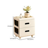 White Tip Resistant Kids Nightstand with Leg and Drawer Image - 21