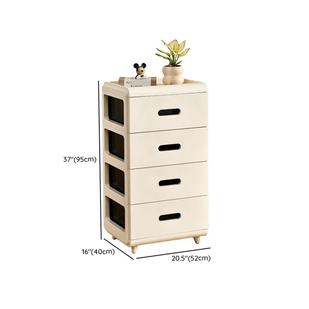 White Tip Resistant Kids Nightstand with Leg and Drawer Image - 22