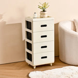 White Tip Resistant Kids Nightstand with Leg and Drawer Image - 5