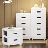 White Tip Resistant Kids Nightstand with Leg and Drawer Image - 6