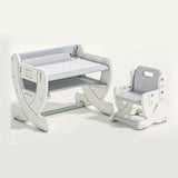 White Toddler Arts Desk Chair 2 Piece Set with Storage Image - 12