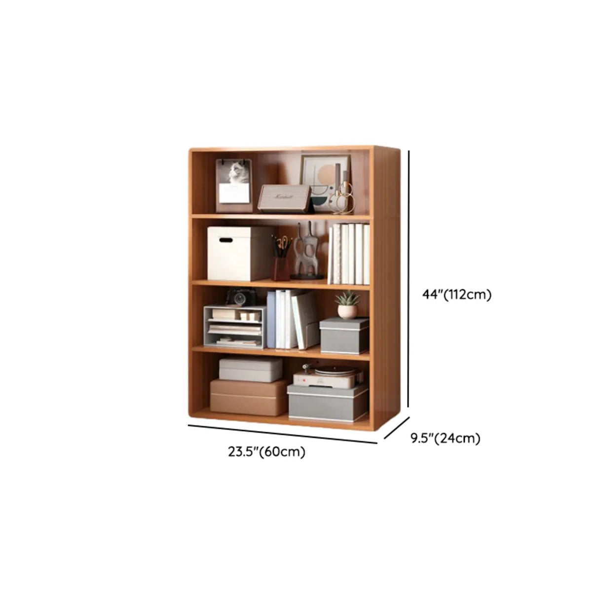 White Trendy Vertical Wooden Storage Tall Bookcases 