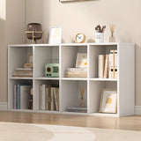 White Trendy Wooden Closed Back Short Storage Bookcase Image - 1
