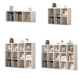 White Trendy Wooden Closed Back Short Storage Bookcase Image - 10