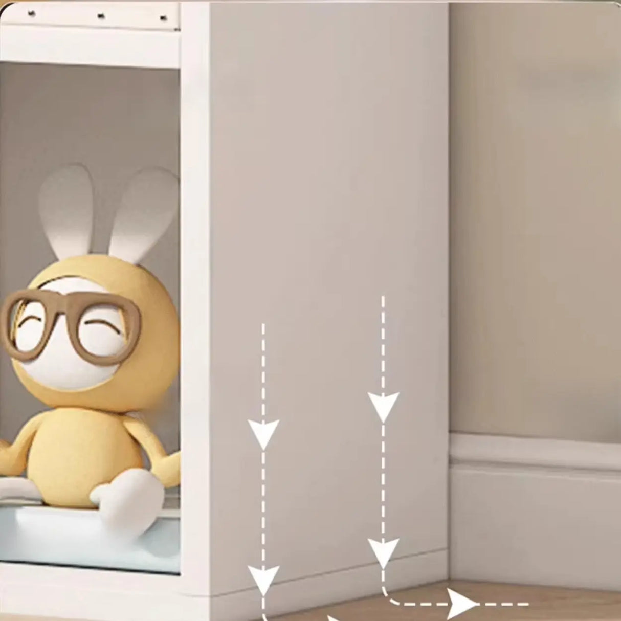 White Trendy Wooden Closed Back Short Storage Bookcase Image - 11