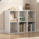 White Trendy Wooden Closed Back Short Storage Bookcase Image - 12