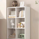 White Trendy Wooden Closed Back Short Storage Bookcase Image - 13