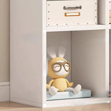 White Trendy Wooden Closed Back Short Storage Bookcase Image - 15