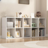 White Trendy Wooden Closed Back Short Storage Bookcase Image - 16
