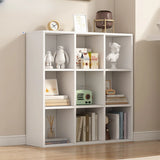 White Trendy Wooden Closed Back Short Storage Bookcase Image - 17