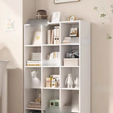 White Trendy Wooden Closed Back Short Storage Bookcase Image - 18