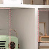 White Trendy Wooden Closed Back Short Storage Bookcase Image - 19