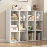 White Trendy Wooden Closed Back Short Storage Bookcase Image - 20
