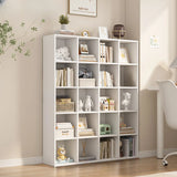 White Trendy Wooden Closed Back Short Storage Bookcase Image - 28