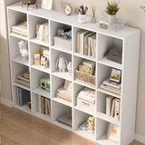 White Trendy Wooden Closed Back Short Storage Bookcase Image - 3
