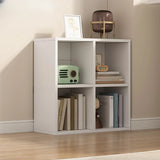 White Trendy Wooden Closed Back Short Storage Bookcase Image - 33