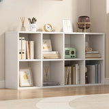 White Trendy Wooden Closed Back Short Storage Bookcase Image - 35