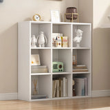 White Trendy Wooden Closed Back Short Storage Bookcase Image - 37