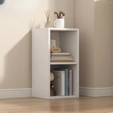 White Trendy Wooden Closed Back Short Storage Bookcase Image - 39
