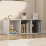 White Trendy Wooden Closed Back Short Storage Bookcase Image - 4