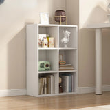 White Trendy Wooden Closed Back Short Storage Bookcase Image - 41