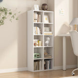 White Trendy Wooden Closed Back Short Storage Bookcase Image - 43