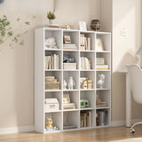 White Trendy Wooden Closed Back Short Storage Bookcase Image - 46