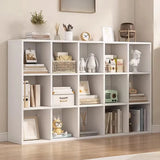 White Trendy Wooden Closed Back Short Storage Bookcase Image - 5