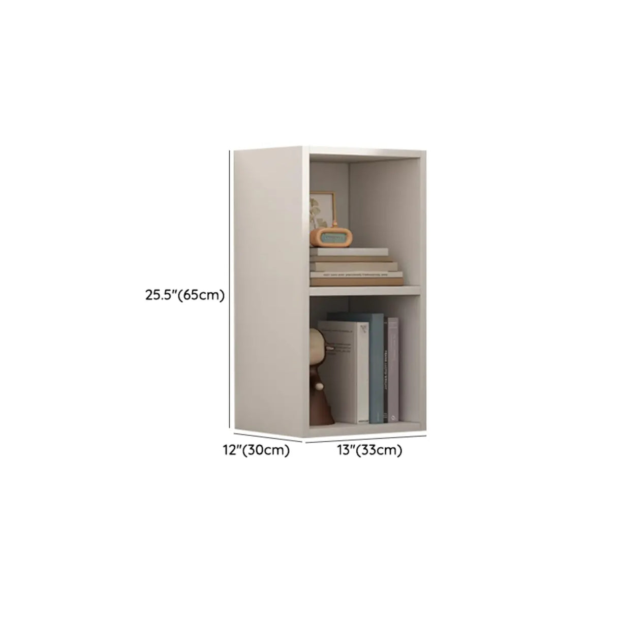 White Trendy Wooden Closed Back Short Storage Bookcase Image - 50