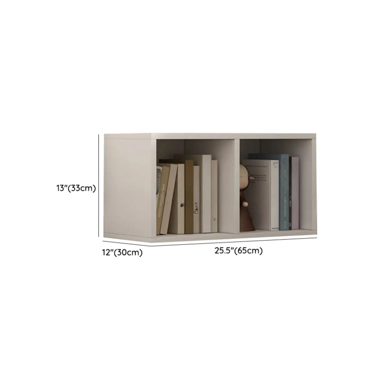 White Trendy Wooden Closed Back Short Storage Bookcase Image - 52