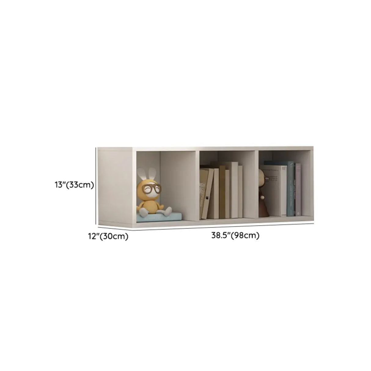 White Trendy Wooden Closed Back Short Storage Bookcase Image - 53