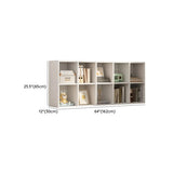 White Trendy Wooden Closed Back Short Storage Bookcase Image - 58