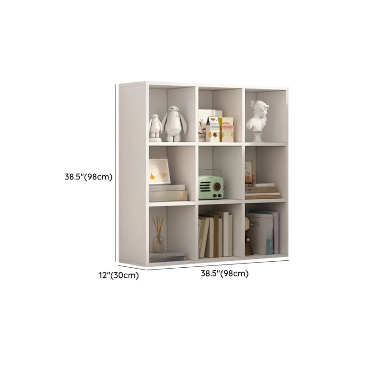White Trendy Wooden Closed Back Short Storage Bookcase Image - 59