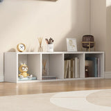 White Trendy Wooden Closed Back Short Storage Bookcase Image - 6
