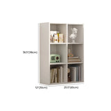 White Trendy Wooden Closed Back Short Storage Bookcase Image - 63