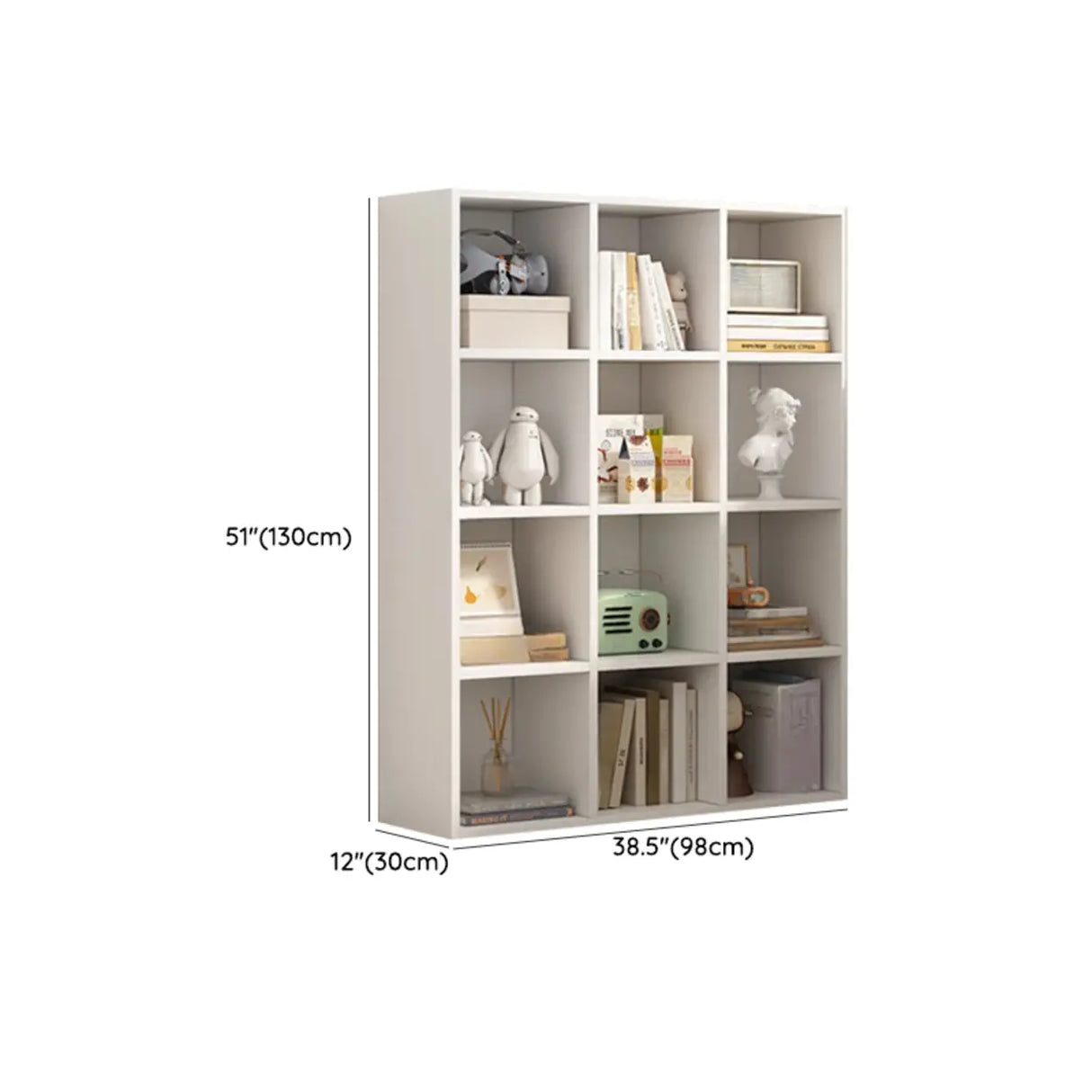 White Trendy Wooden Closed Back Short Storage Bookcase Image - 64