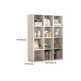 White Trendy Wooden Closed Back Short Storage Bookcase Image - 64