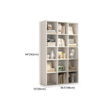 White Trendy Wooden Closed Back Short Storage Bookcase Image - 65