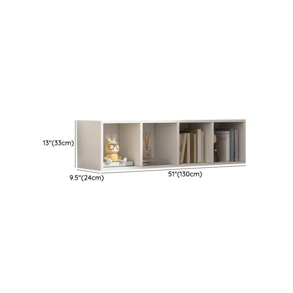 White Trendy Wooden Closed Back Short Storage Bookcase Image - 68