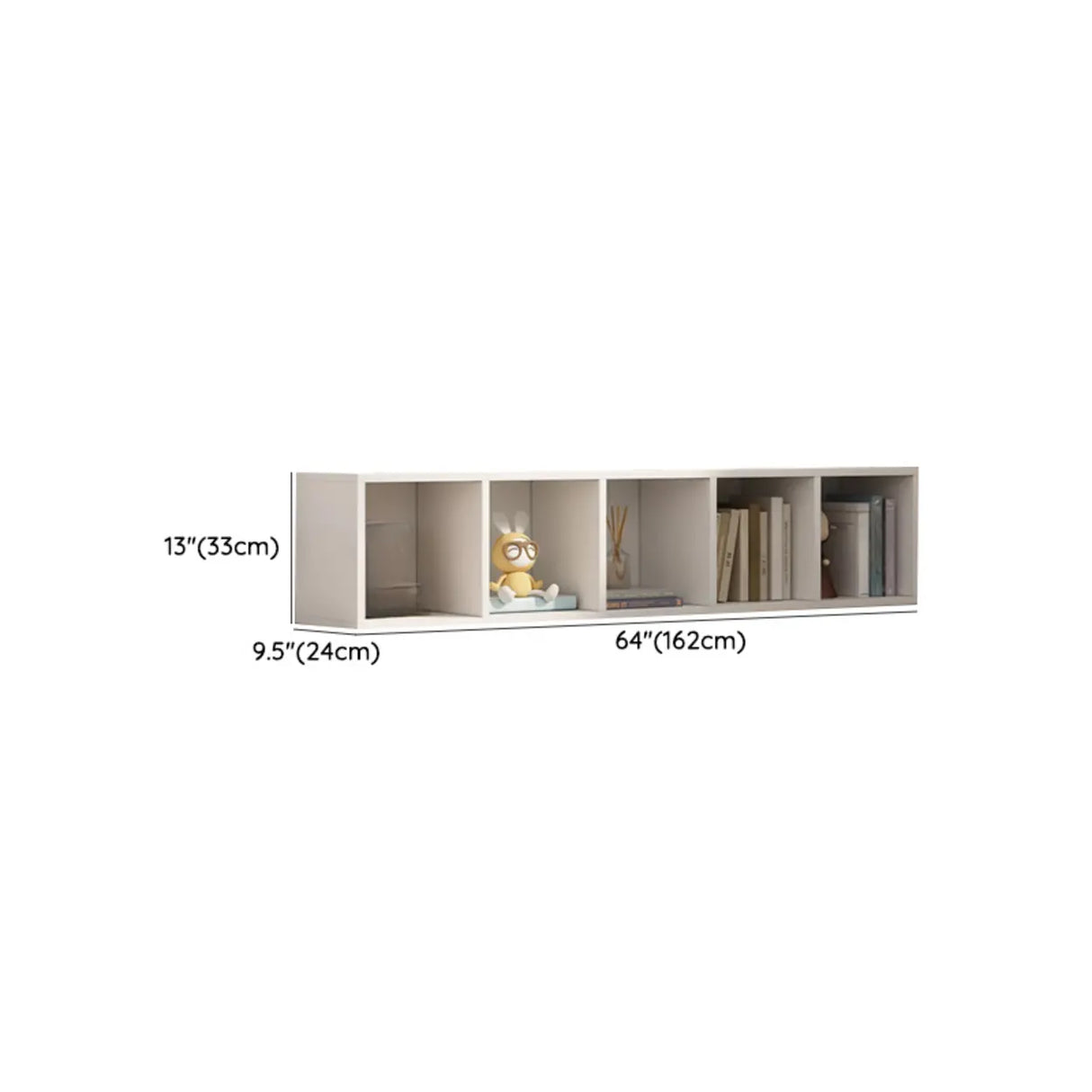 White Trendy Wooden Closed Back Short Storage Bookcase Image - 69