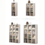 White Trendy Wooden Closed Back Short Storage Bookcase Image - 7