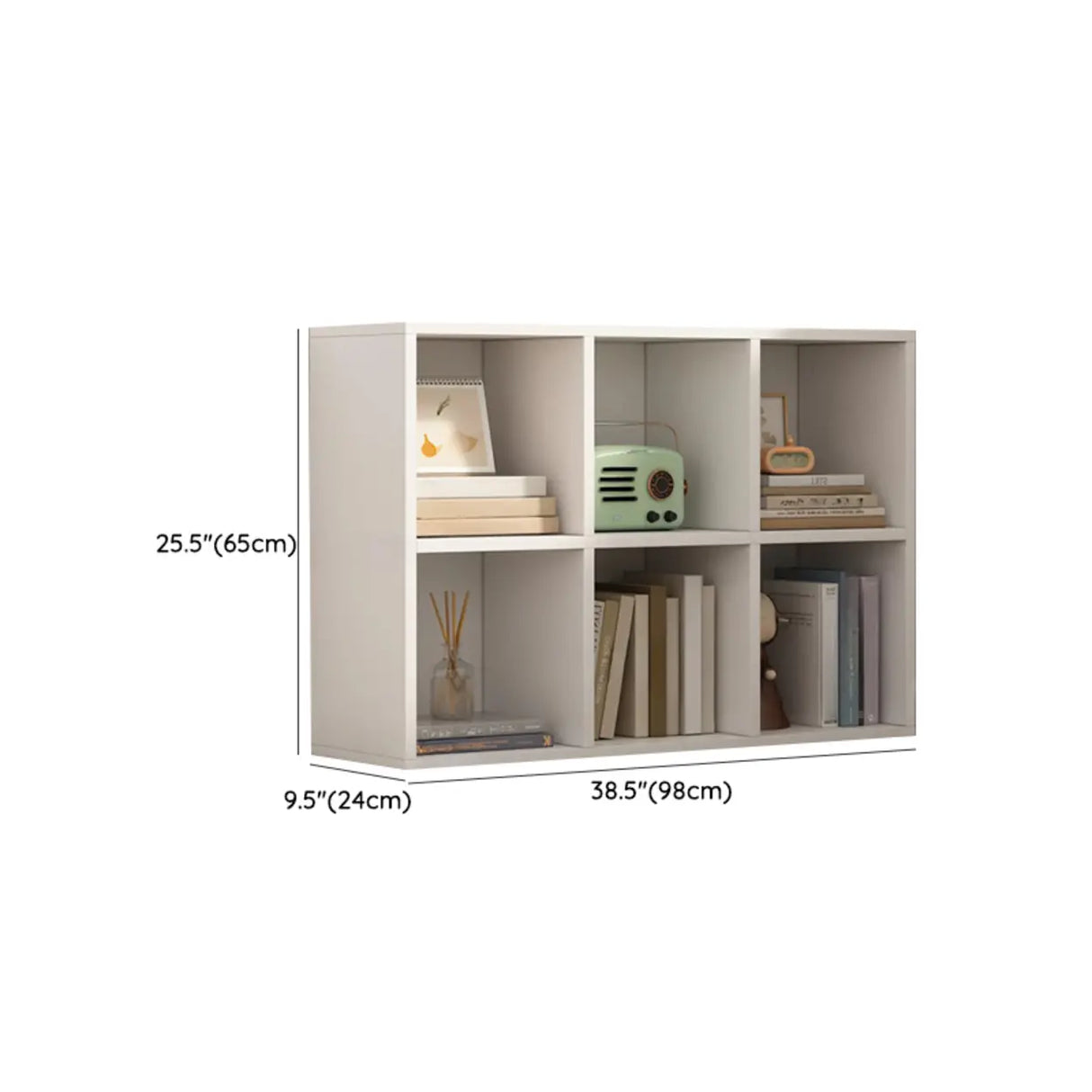 White Trendy Wooden Closed Back Short Storage Bookcase Image - 70