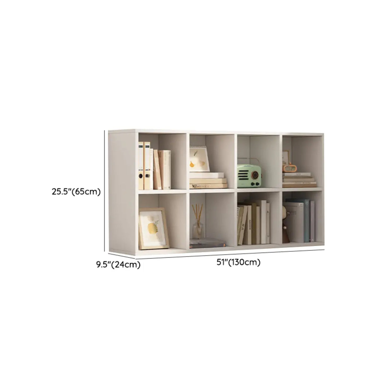 White Trendy Wooden Closed Back Short Storage Bookcase Image - 71