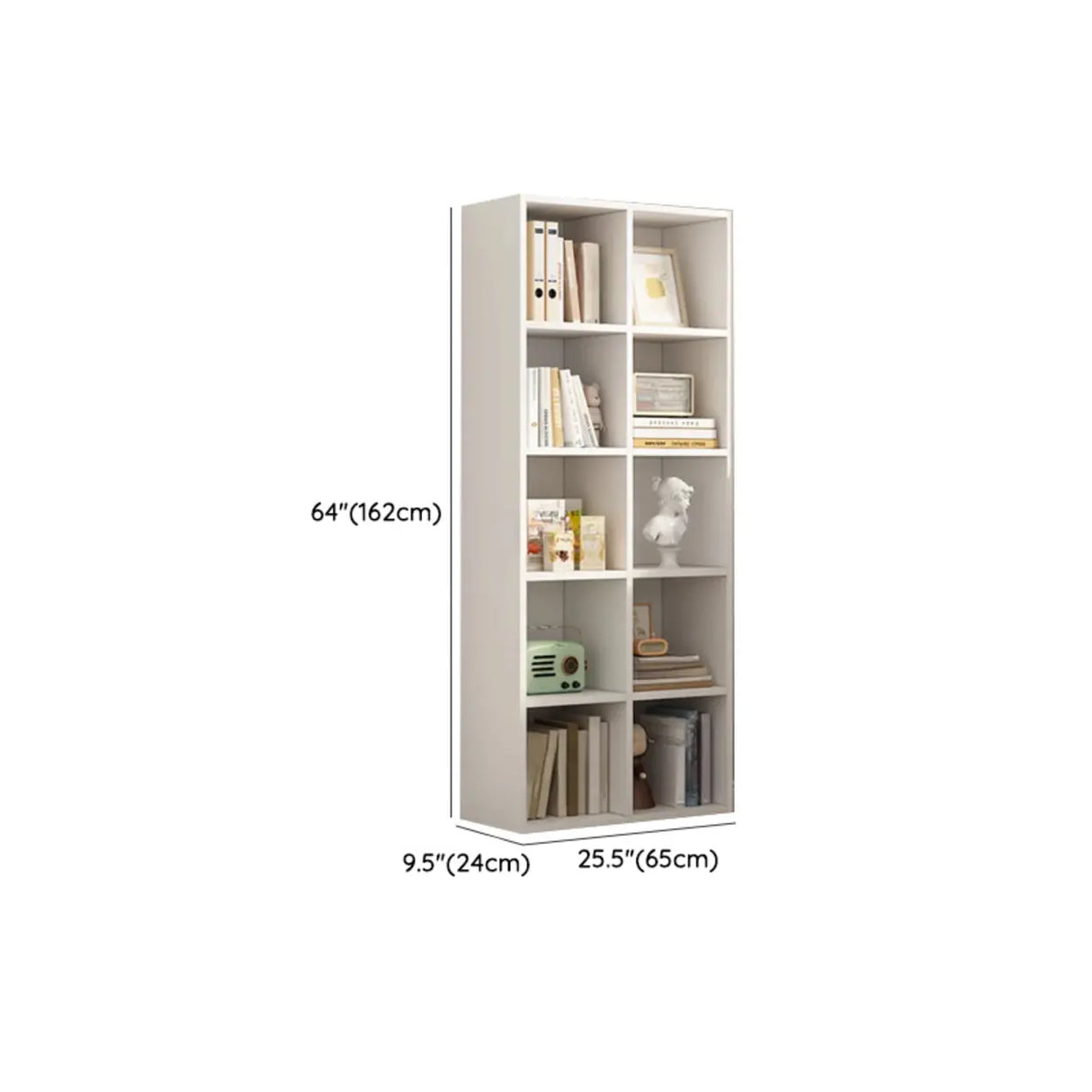 White Trendy Wooden Closed Back Short Storage Bookcase Image - 77
