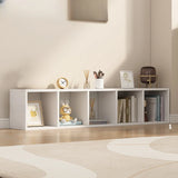 White Trendy Wooden Closed Back Short Storage Bookcase Image - 8