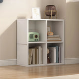 White Trendy Wooden Closed Back Short Storage Bookcase Image - 9