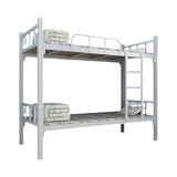 White Twin Open-Frame Iron Space-Saving Bunk Bed with Stairs Image - 10
