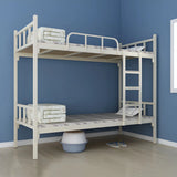 White Twin Open-Frame Iron Space-Saving Bunk Bed with Stairs Image - 15
