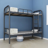 White Twin Open-Frame Iron Space-Saving Bunk Bed with Stairs Image - 2