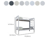 White Twin Open-Frame Iron Space-Saving Bunk Bed with Stairs #size